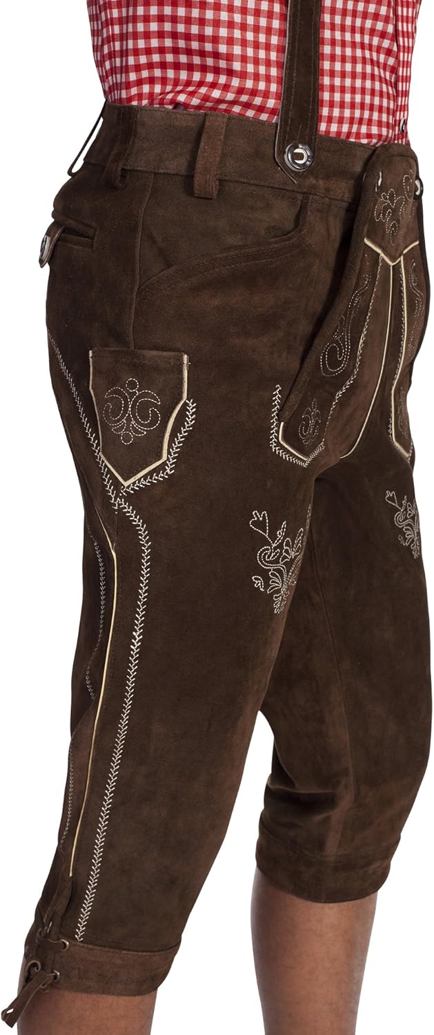 Iseaa Herren Trachten Lederhose 46 Dunkelbraun, 46 Dunkelbraun