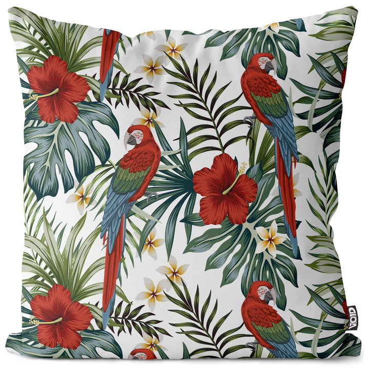 VOID Papagei Tropenwald Hibiskus Kissenbezug Kissenhülle Sofakissen Kissen Deko Outdoor-Kissen Dekok
