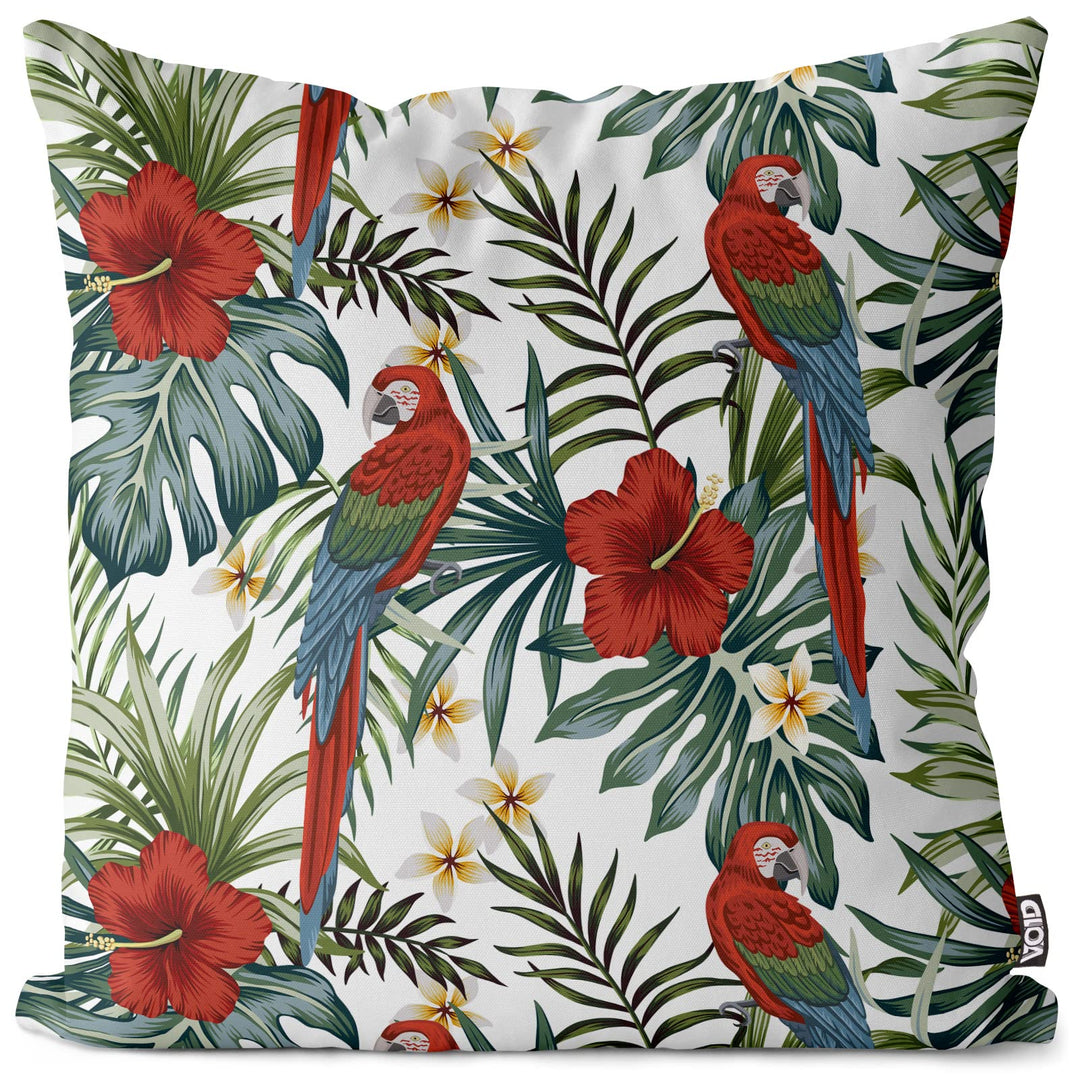 VOID Papagei Tropenwald Hibiskus Kissenbezug Kissenhülle Sofakissen Kissen Deko Outdoor-Kissen Dekok