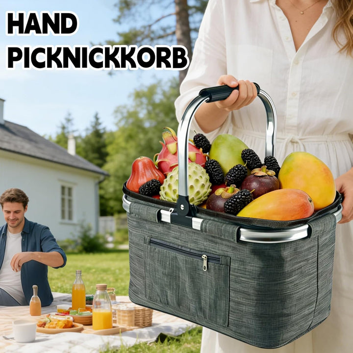 35L Einkaufskorb Faltbar, Grosser Einkaufskörbe Korb mit Gepolsterten Griffen, Einkaufskorb Geeignet