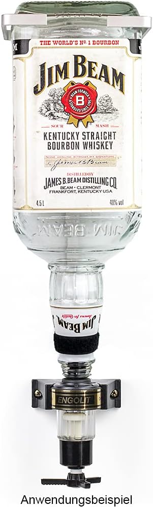 4,5 Liter Flaschenhalter, Made in Germany - Wandhalterung eckig für Jim Beam Flasche ohne Dosierer O
