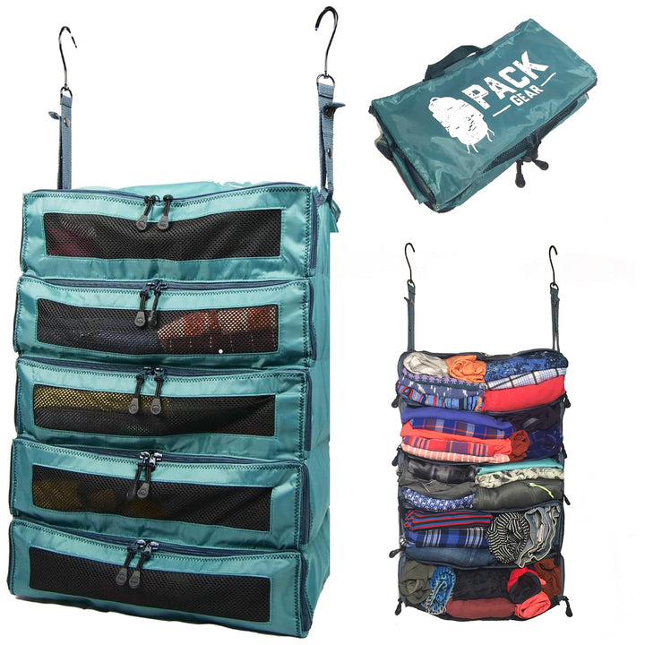 Pack Gear Koffer-Organizer zum Aufhängen, Reiseutensilien, Faltbare Packwürfel, gross oder Handgepäc