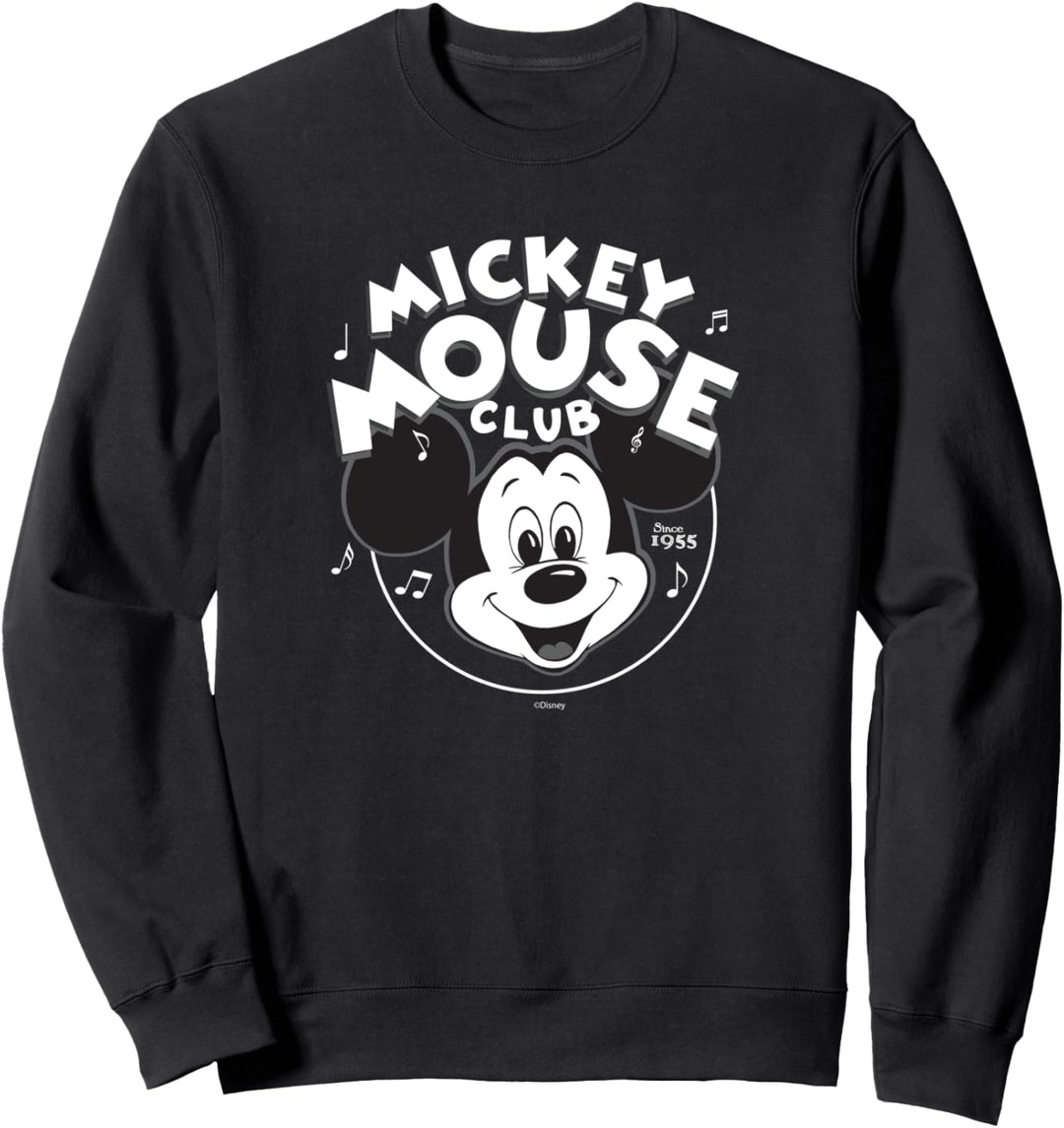 Disney 100 Mickey Mouse Club Logo Black & White Retro D100 Sweatshirt