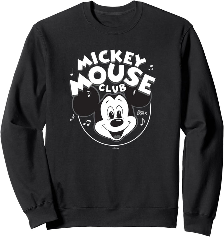 Disney 100 Mickey Mouse Club Logo Black & White Retro D100 Sweatshirt