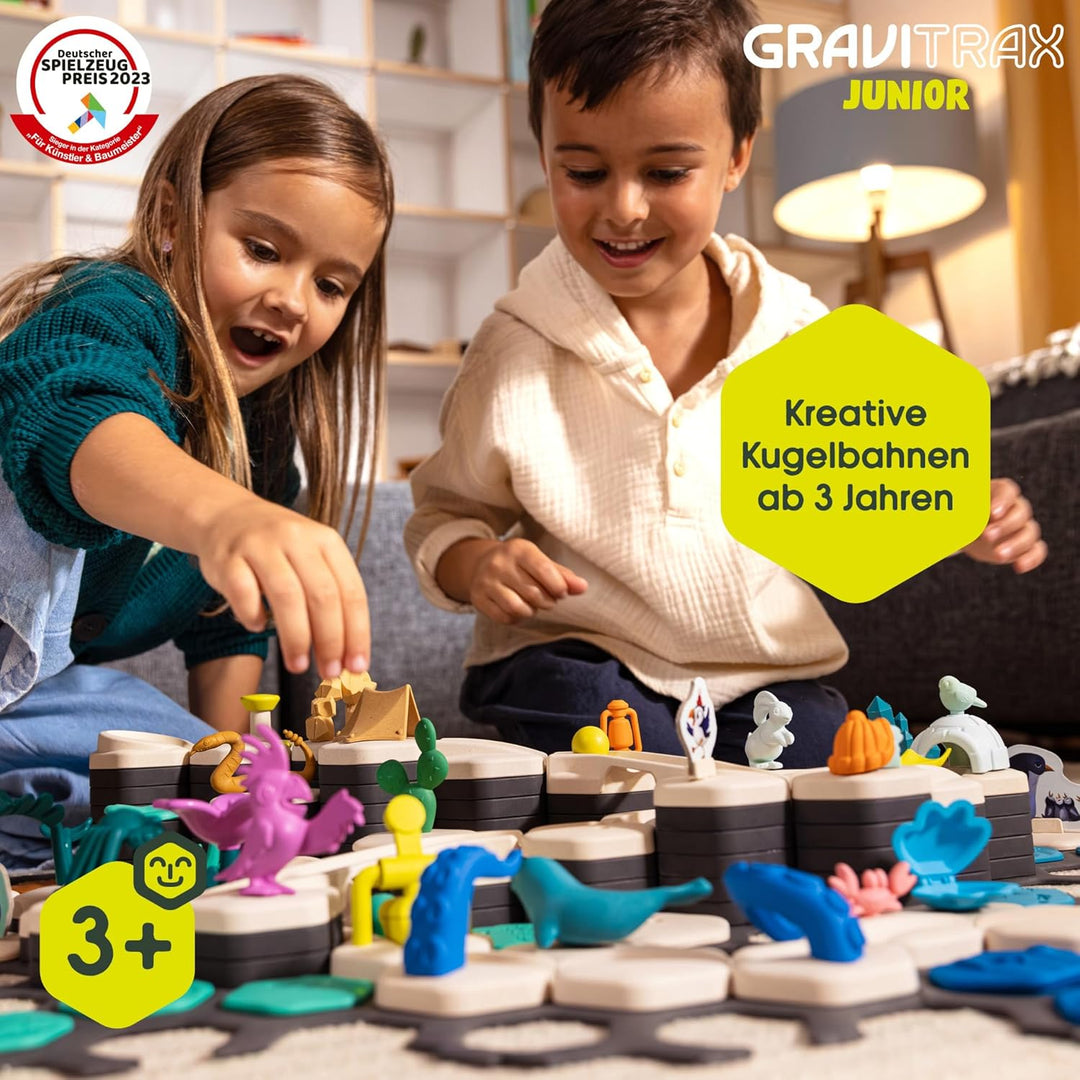 Ravensburger GraviTrax Junior Starter-Set XXL - Erweiterbare Kugelbahn für Kinder, Murmelbahn überwi