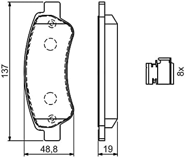 Bosch BP1020 Bremsbeläge - Hinterachse - ECE-R90 Zertifizierung - vier Bremsbeläge pro Set