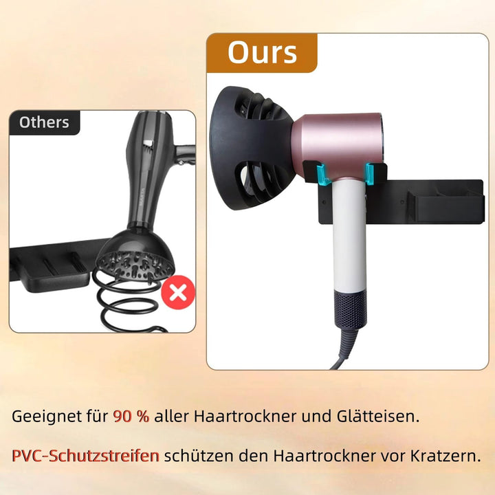 Föhn Halterung für Haartrockner und Glätteisen, Edelstahl Fönhalter Ohne Bohren, Fönhalter Wand Ohne