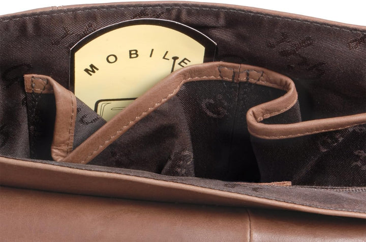 Gigi - Damen Leder Umhängetasche Klein - Crossbody Bag - Abendtasche - Clutch mit Abnehmbarer Verste