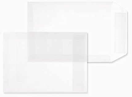 Transparent-Versandtaschen | Premium | 162 x 229 mm (DIN C5) Weiss (100 Stück) mit Abziehstreifen |