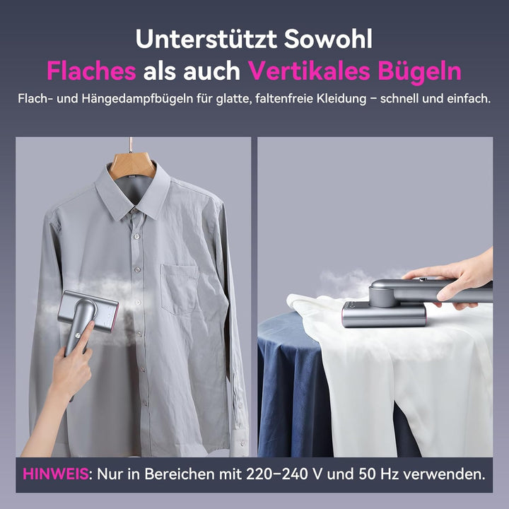 Steamer Dampfglätter Reise Bügeleisen, Dampfbügeleisen, 1200w Tragbarer & Handlicher Steamer, 15s Sc