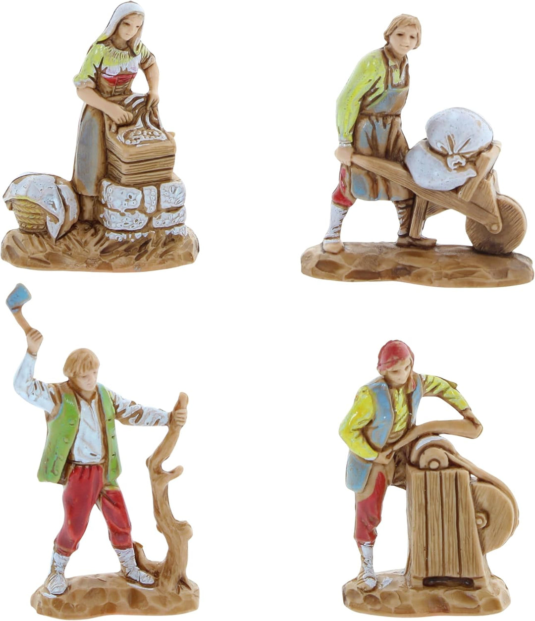 Moranduzzo Set 11 Berufe für Krippe 3,5 cm Massstab 1:50 - Unzerstörbare Krippenfiguren - Stil 700',