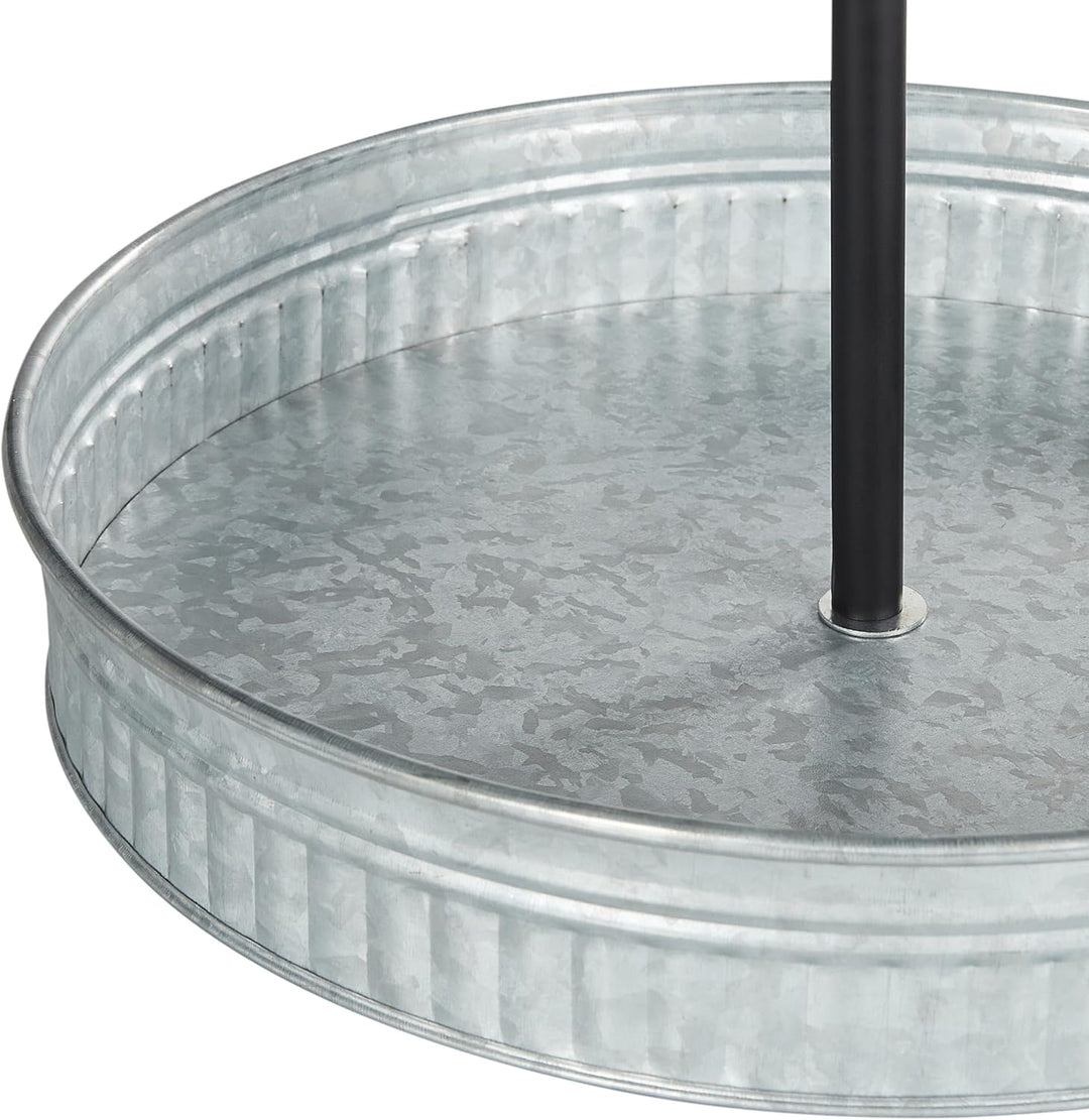 Beliani Etagere aus Eisen Silber 2-stöckig rund 50 cm hoch Dessertständer Kouign