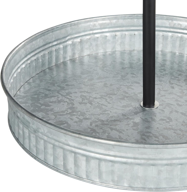 Beliani Etagere aus Eisen Silber 2-stöckig rund 50 cm hoch Dessertständer Kouign