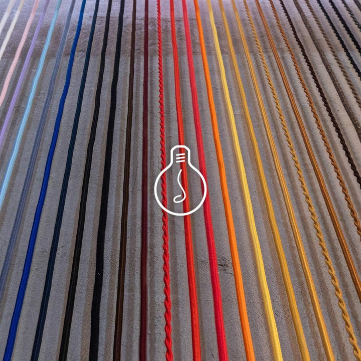 Amarcords - Textilkabel für Lampen JUTE, rund, Jute, 5 Meter, mit Erdung 3x0,75 - Stoffkabel mit far