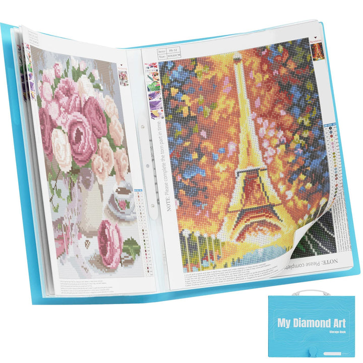 ARTDOT Diamant Painting Bilder Album mit Griff, Diamond Painting Mappe, Sichtbuch in A2 für Aufbewah