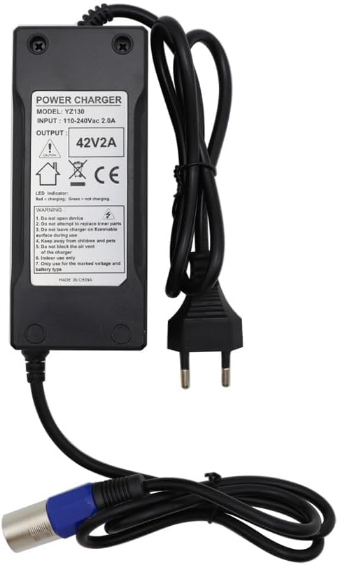 Abakoo Netzteil Ladegerät Ladekabel 42V 2A für 36V Elektro Fahrrad Roller ersetzt HP1202L3 3pin XLR
