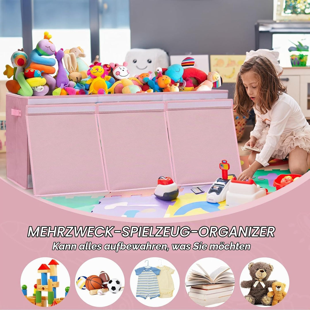 ELUCHANG Aufbewahrungsbox mit Deckel Kinder, 147L Grosse Faltbare Truhen &amp; Kisten für Kinder, Spielz