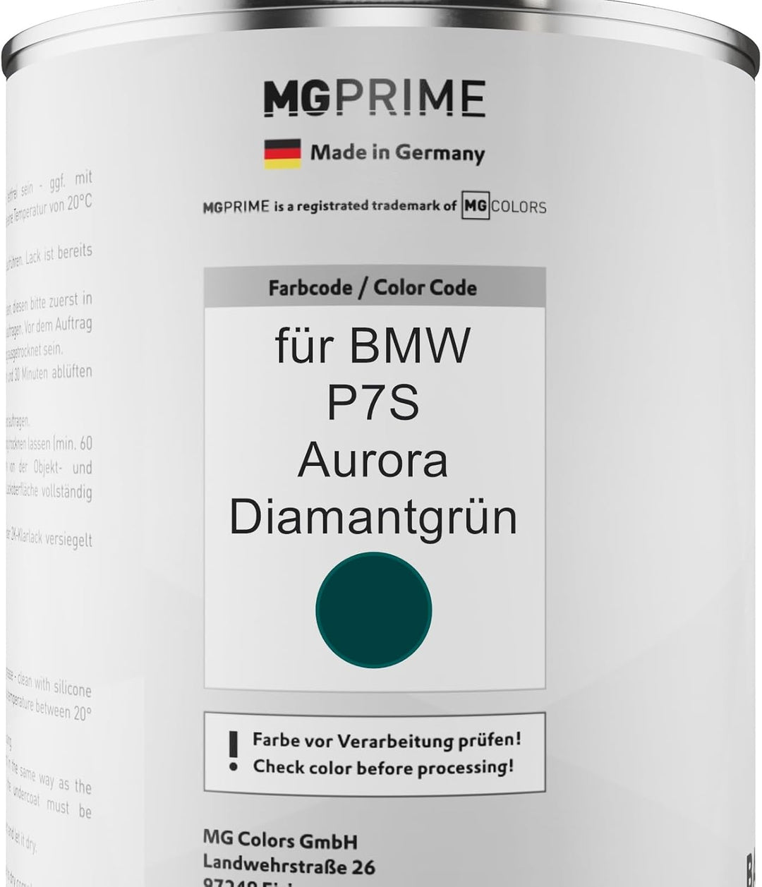 MG PRIME Autolack Dose Set für BMW P7S Aurora Diamantgrün Basislack 2K Klarlack Härter spritzfertig
