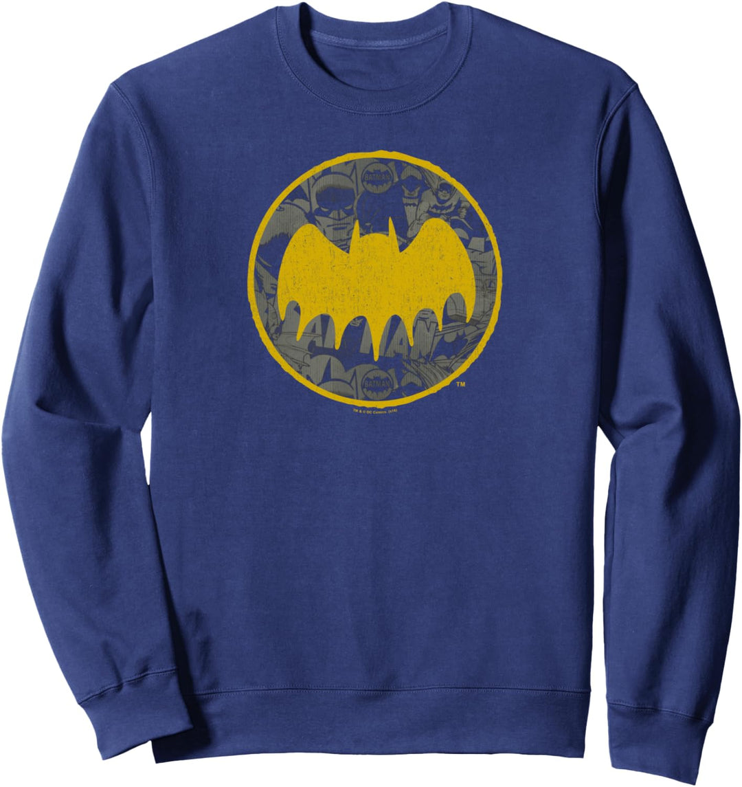 Batman Vintage Yellow Symbol Collage Sweatshirt
