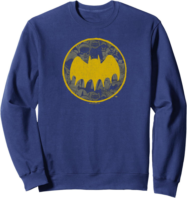 Batman Vintage Yellow Symbol Collage Sweatshirt