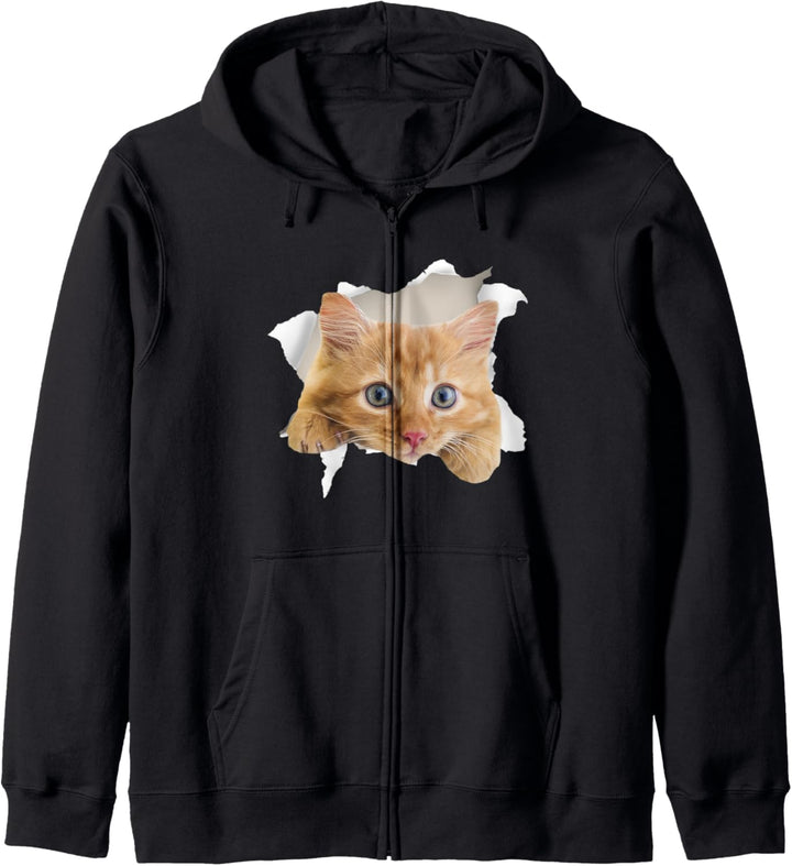 Cat Kitten Hole Cute Kapuzenjacke