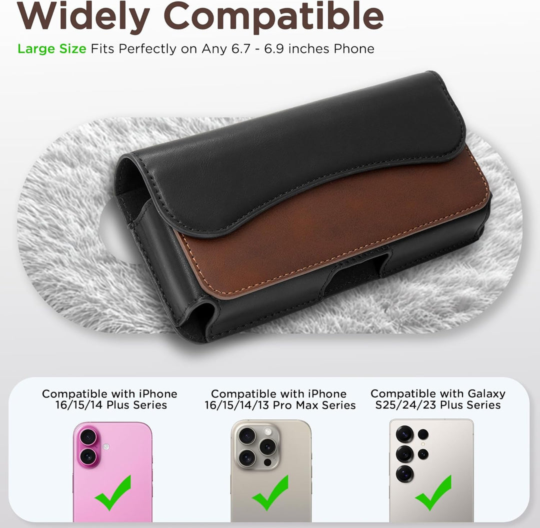 Handy Gürteltasche Premium Leder Tasche mit Gürtelclip Handytasche für iPhone 15 Pro Max 14 Pro Max