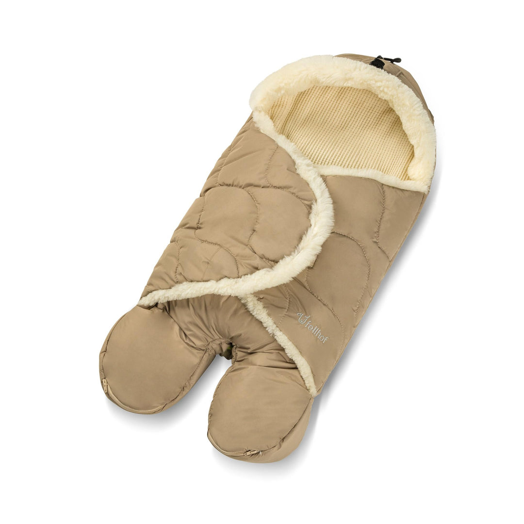 Fellhof Einschlagdecke Babyschale Winter Winterberg & Tuch Blaubaer | Babyfusssack für Baby bis 6 Mo