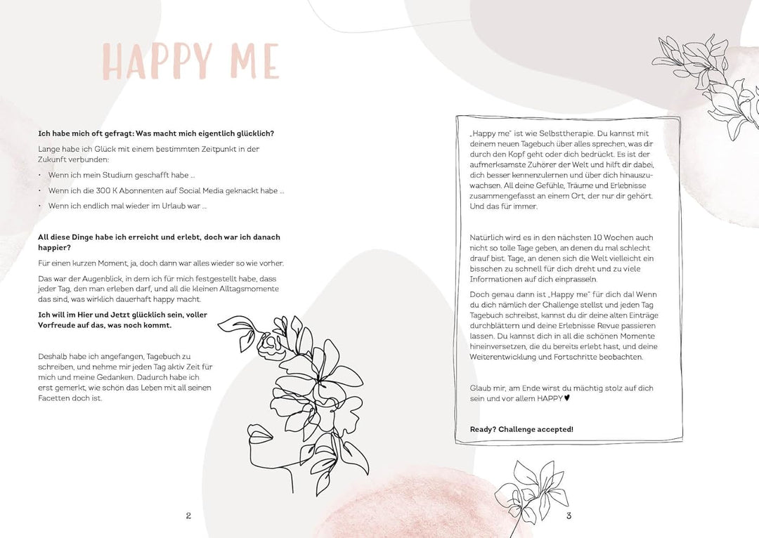Happy me – Meine 10-Wochen-Tagebuch-Challenge mit Social-Media-Star Cali Kessy, Gebundenes Buch