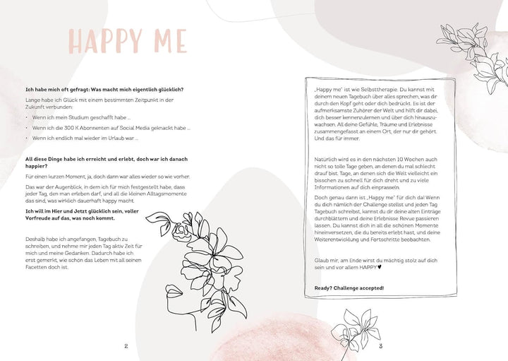 Happy me – Meine 10-Wochen-Tagebuch-Challenge mit Social-Media-Star Cali Kessy, Gebundenes Buch
