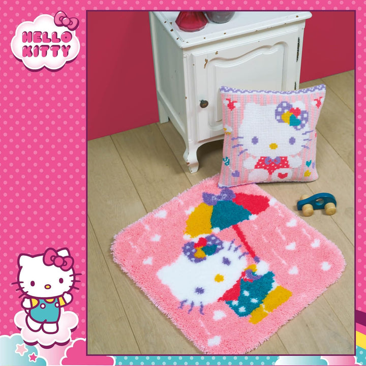Vervaco PN-0172807 Kreuzstichkissen Hello Kitty Pastel Kreuzstichset, Baumwolle, mehrfarbig, 40 x 40