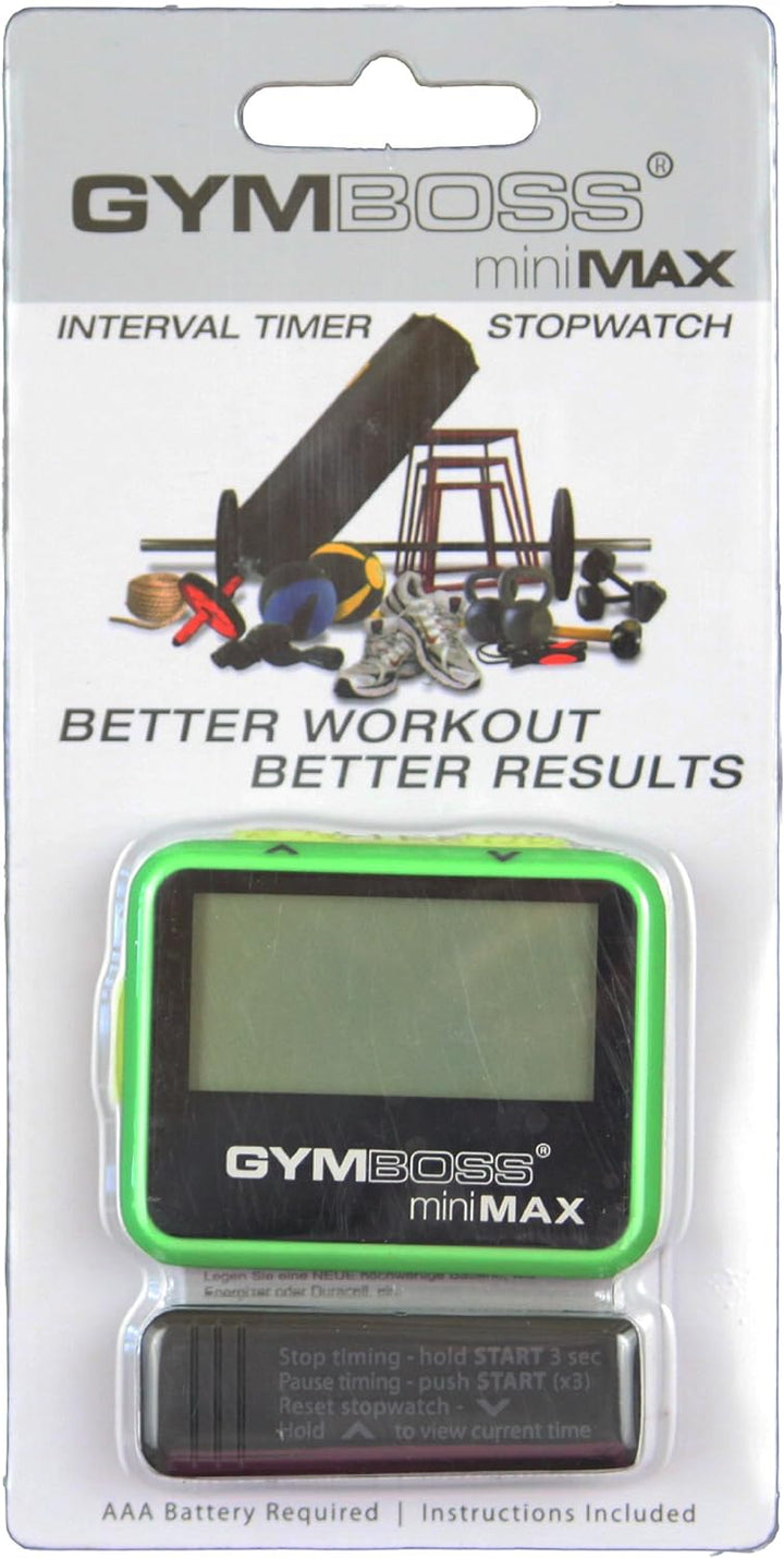 Gymboss Minimax Intervallzeitgeber Und Stoppuhr Grün-Gelb Softbeschichtung