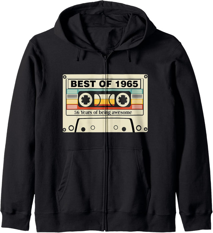 Best Of 1965 56. Geburtstag Kassette Retro Vintage Kapuzenjacke