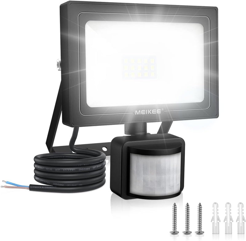 MEIKEE 15W LED Strahler mit Bewegungsmelder 1200LM 6500K Scheinwerfer Fluter IP66 Wasserdicht LED St