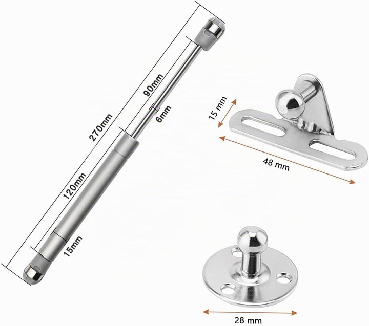 NAMYEUT 8 Stück Hydraulic Gasdruckfeder 200N, Möbel Gasfeder, Gasdruckfeder Klappenbeschlag, Gasdruc