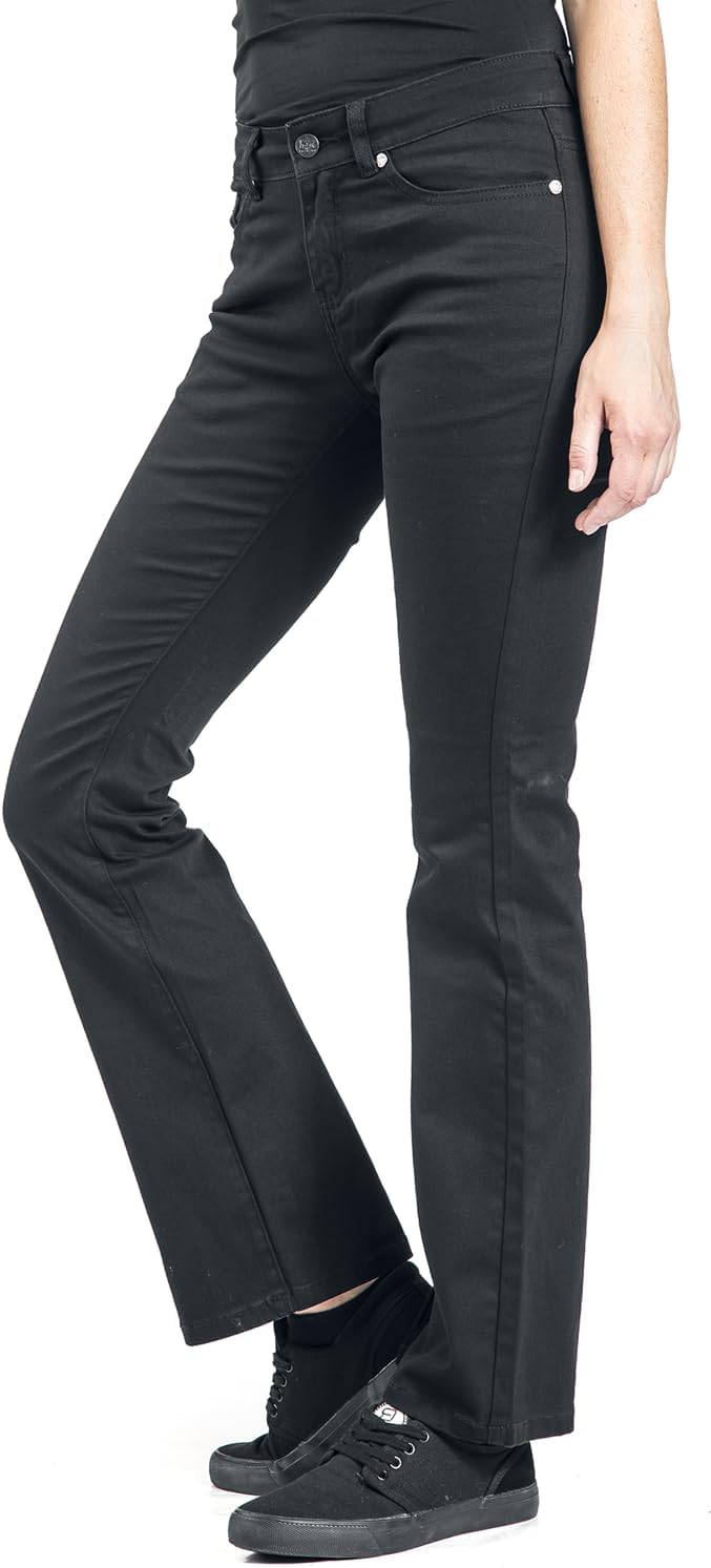 Black Premium by EMP Damen Schwarze Jeans mit Schlag W32L34