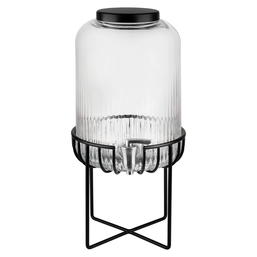 APS 10451 Getränkespender "URBAN", 7 Liter, Glasbehälter, Edelstahl Zapfhahn, Anitrutschmatte aus Si