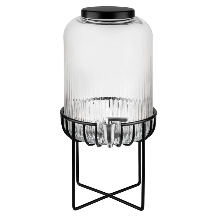 APS 10451 Getränkespender "URBAN", 7 Liter, Glasbehälter, Edelstahl Zapfhahn, Anitrutschmatte aus Si