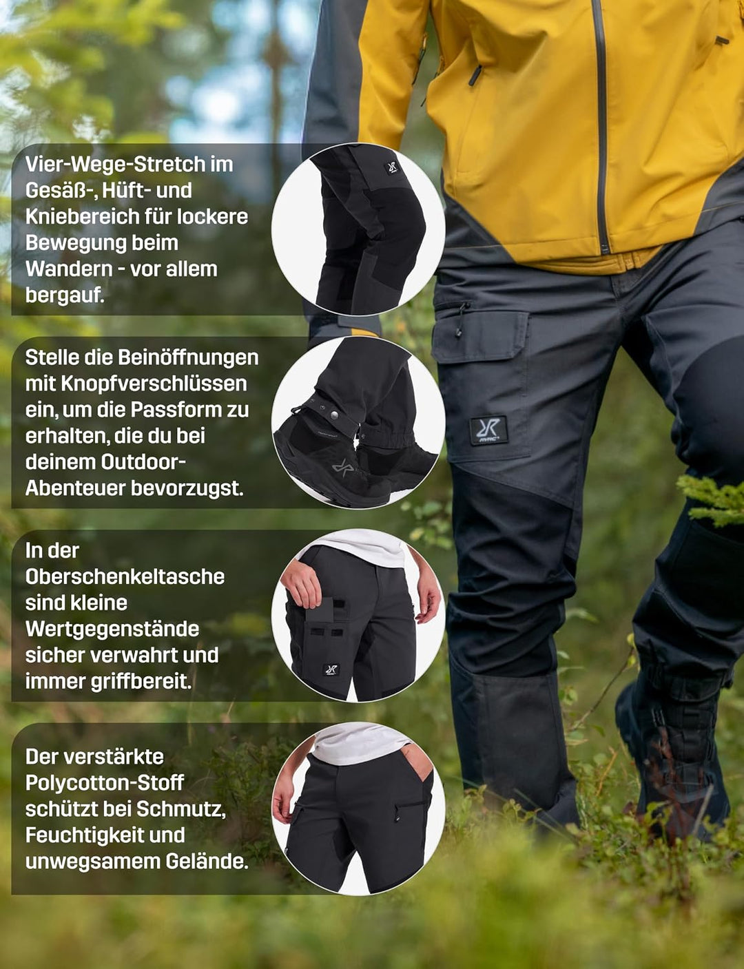 RevolutionRace Herren Nordwand Pants, Hose zum Wandern und für viele Outdoor-Aktivitäten S Anthracit
