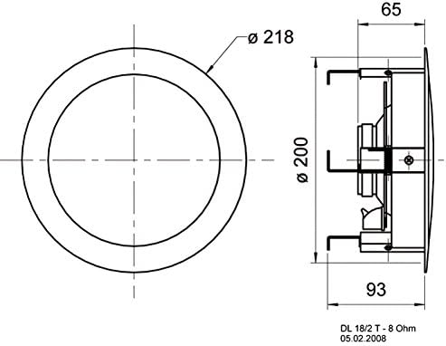 Visaton DL 18/2 T 8 Ohm 17 cm (6,5") 2-Wege Deckenlautsprecher