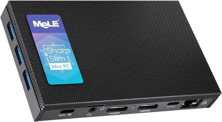 MeLE Quieter2Q Mini PC Lüfterloser Mini PC Windows 11 Pro Celeron J4125 8GB 128GB Quad Core 4K Tragb