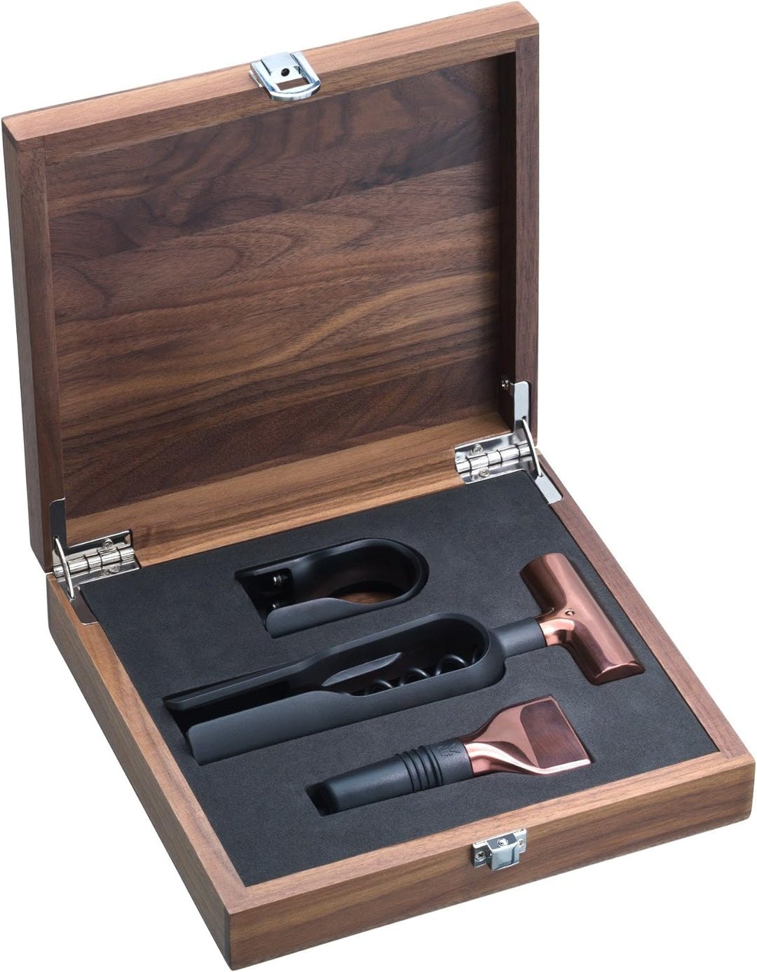 WMF Baric Sommelier Weinset 3-teilig, Korkenzieher, Folienschneider, Flaschenverschluss, in Walnussh
