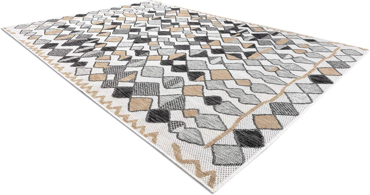Teppich SISAL Cooper Diamanten, Zickzack Innen &amp; Aussen Hochwertiges Flachgewebe Schlafzimmer/Terras