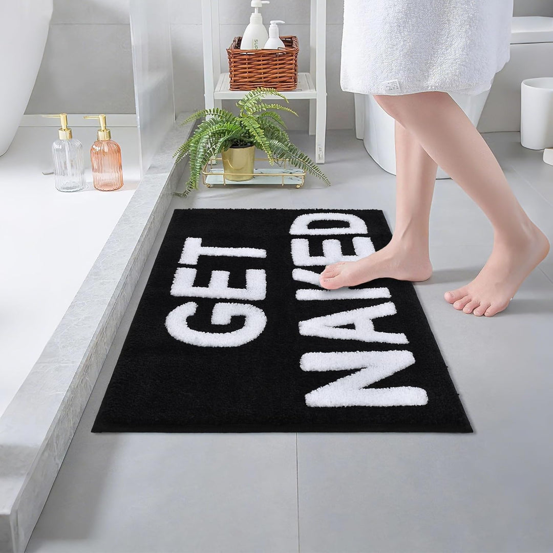 Zeeinx Get Naked Badematte, niedliche Badezimmerteppiche, rutschfeste Mikrofaser, saugfähig, lustige