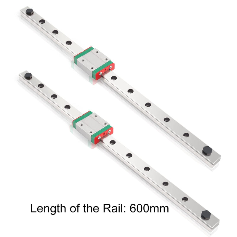 iMetrx MGN12H 600MM linearführung schiene MGN12 für 3D-Drucker und CNC-Maschine 600mm 2 Rail with 2