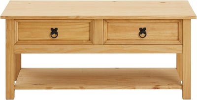 IDIMEX Couchtisch Tequila, schöner Beistelltisch mit 2 Schubladen, Wohnzimmertisch im Landhaus Stil,