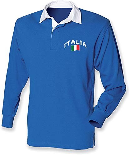 Supportershop Unisex Kinder Polo Rugby Enfant Ls Italie LS Italy Kinder Rugby-Poloshirt FR : M (Tail