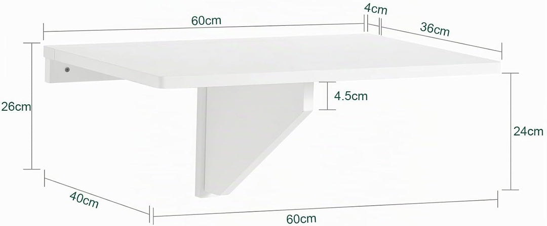 SoBuy FWT03-W Wandklapptisch Küchentisch Kindermöbel Laptoptisch Esstisch Schreibtisch weiss