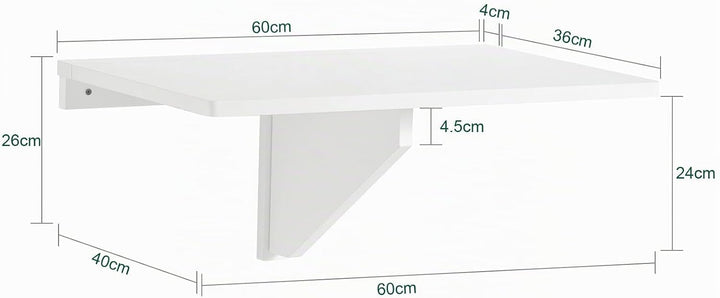 SoBuy FWT03-W Wandklapptisch Küchentisch Kindermöbel Laptoptisch Esstisch Schreibtisch weiss