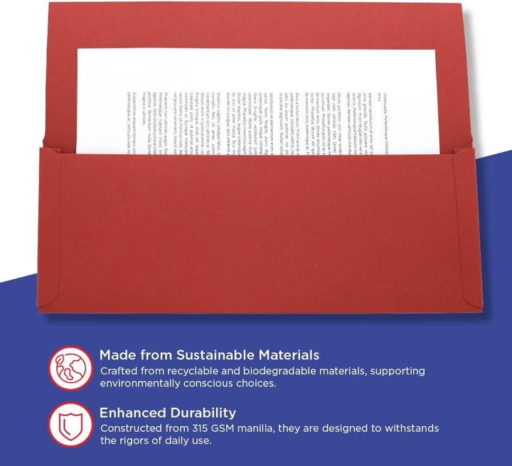 Exacompta Guildhall Geldbörse mit Klappe, 315 g/m², Kanzleipapier, Rot, 50 Stück, rot