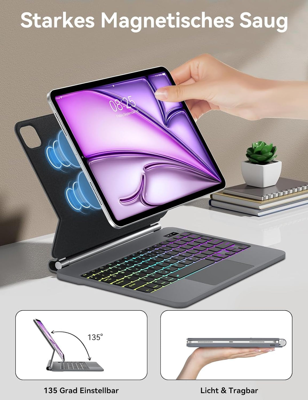 JADEMALL Magic Keyboard für iPad 10 Generation 2022 10.9 Zoll & iPad A16 11 Generation 2025 11 Zoll,